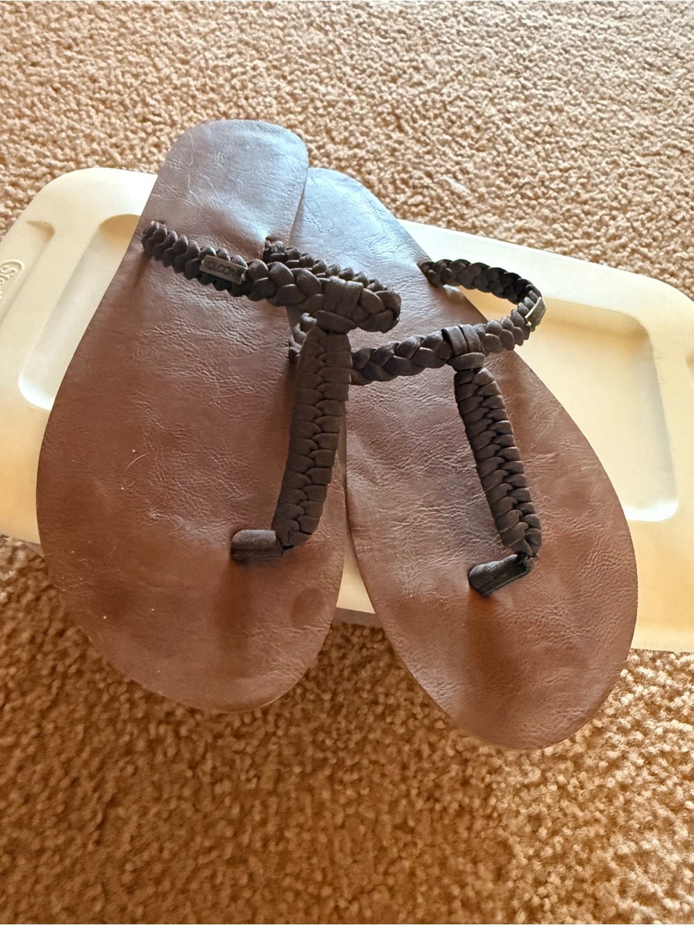 Volcom Brown Braided Strap Kids Sandals